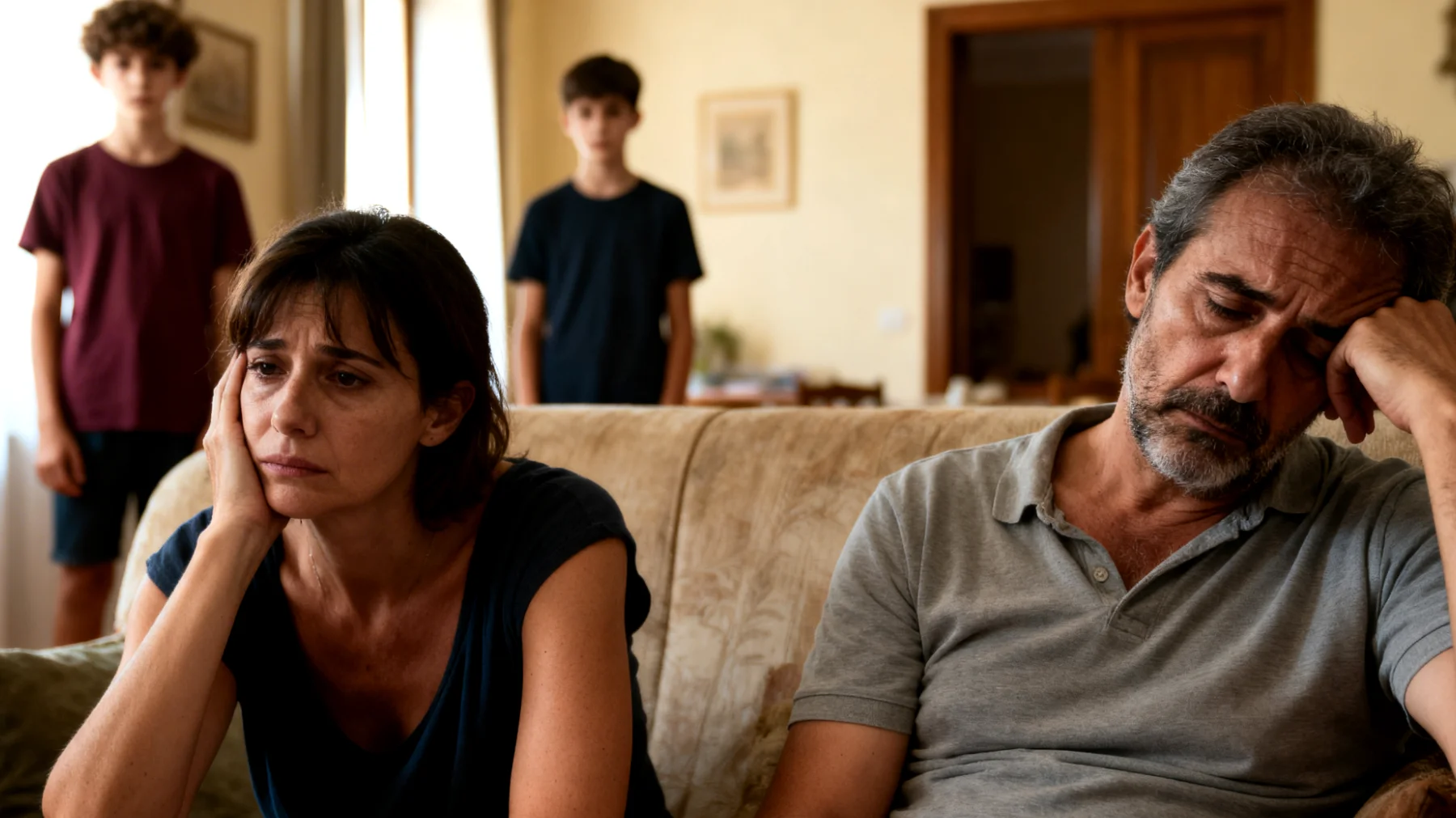 I genitori, oberati da impegni lavorativi e responsabilità quotidiane, faticano a trovare energie ed tempo di qualità da dedicare ai figli adolescenti, generando distanza emotiva e incomprensioni reciproche"